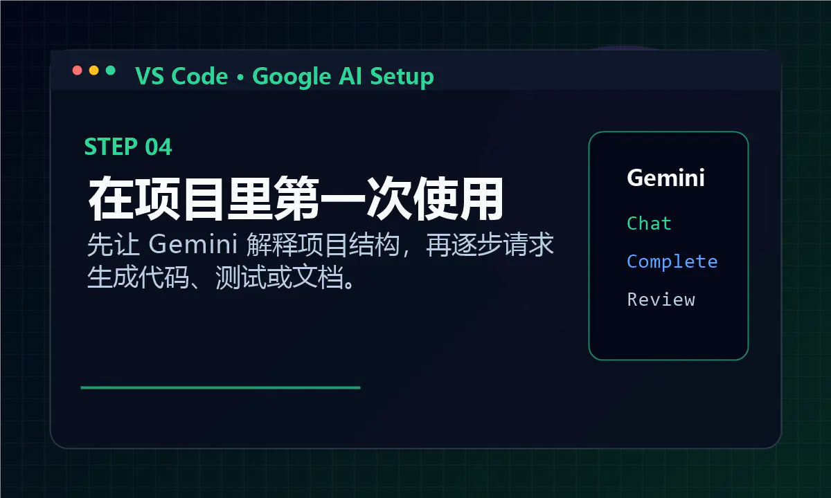 在项目中使用 Gemini Code Assist 的示意图